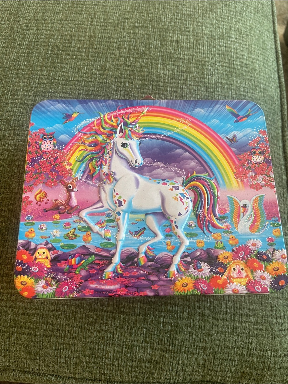 Lisa Frank Tin Lunch Box with Unicorn